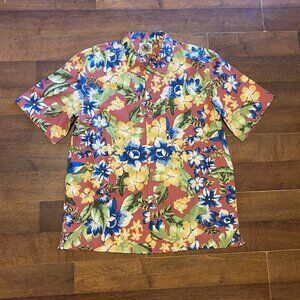 Pusser's West Indies Mens M Silk / Cotton Tropical Hawaiian Shirt